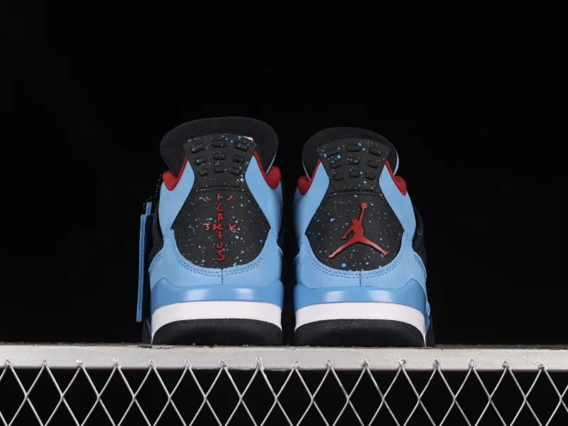 All categories Air Jordan Jordan series basketball shoes Air Jordan 4 LJR version Travis Scott Cactus Jack x Air Jordan 4 Retro Joe 4 AJ4 joint model Suede blue 308497-406